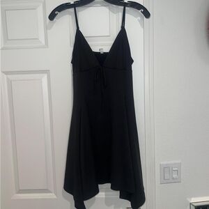 Black Spaghetti Strap A-Line Dress